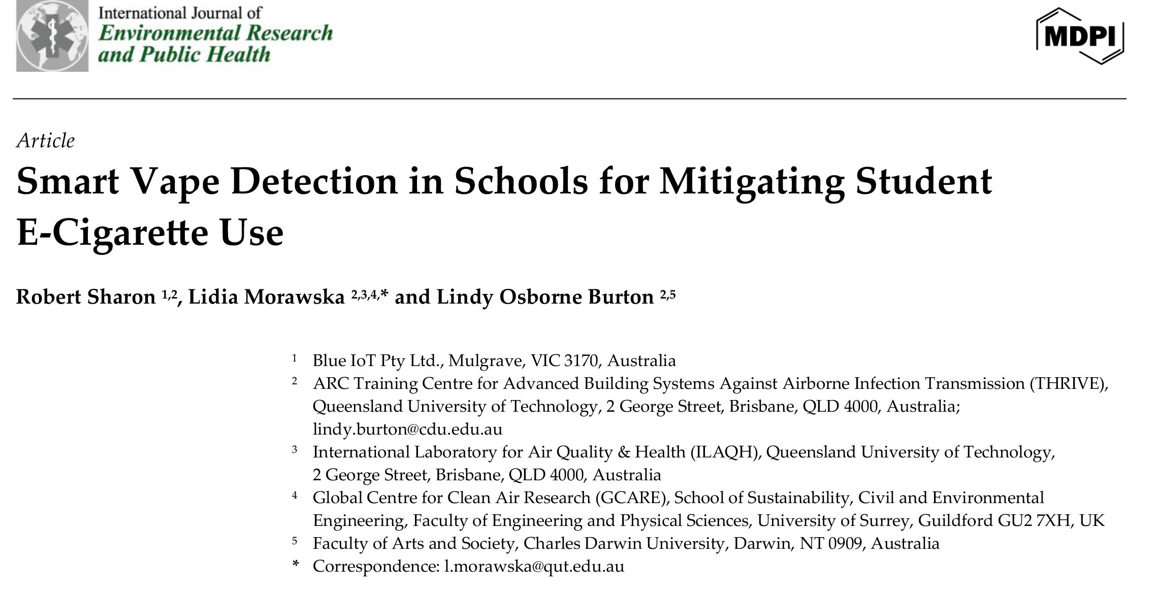 Smart Vape Detection in Schools for Mitigating Student ECigarette Use ...